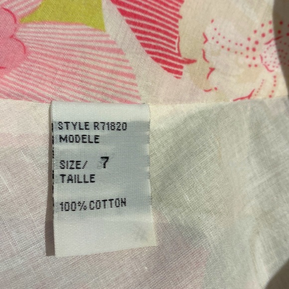 Pink floral A-line skirt - Picture 6 of 7